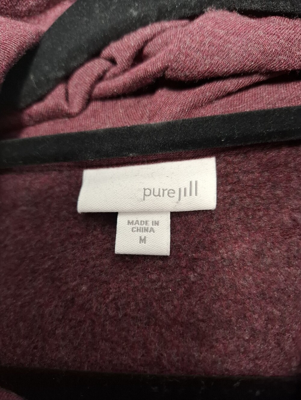 J. Jill Purejill Burgundy Cowl Neck Tunic Sweater Pockets Soft Warm Sz M - Picture 8 of 10